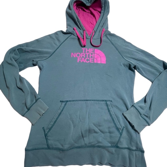 The North Face Womens Medium Teal Pink Pullover Hoodie activewear - Picture 1 of 13